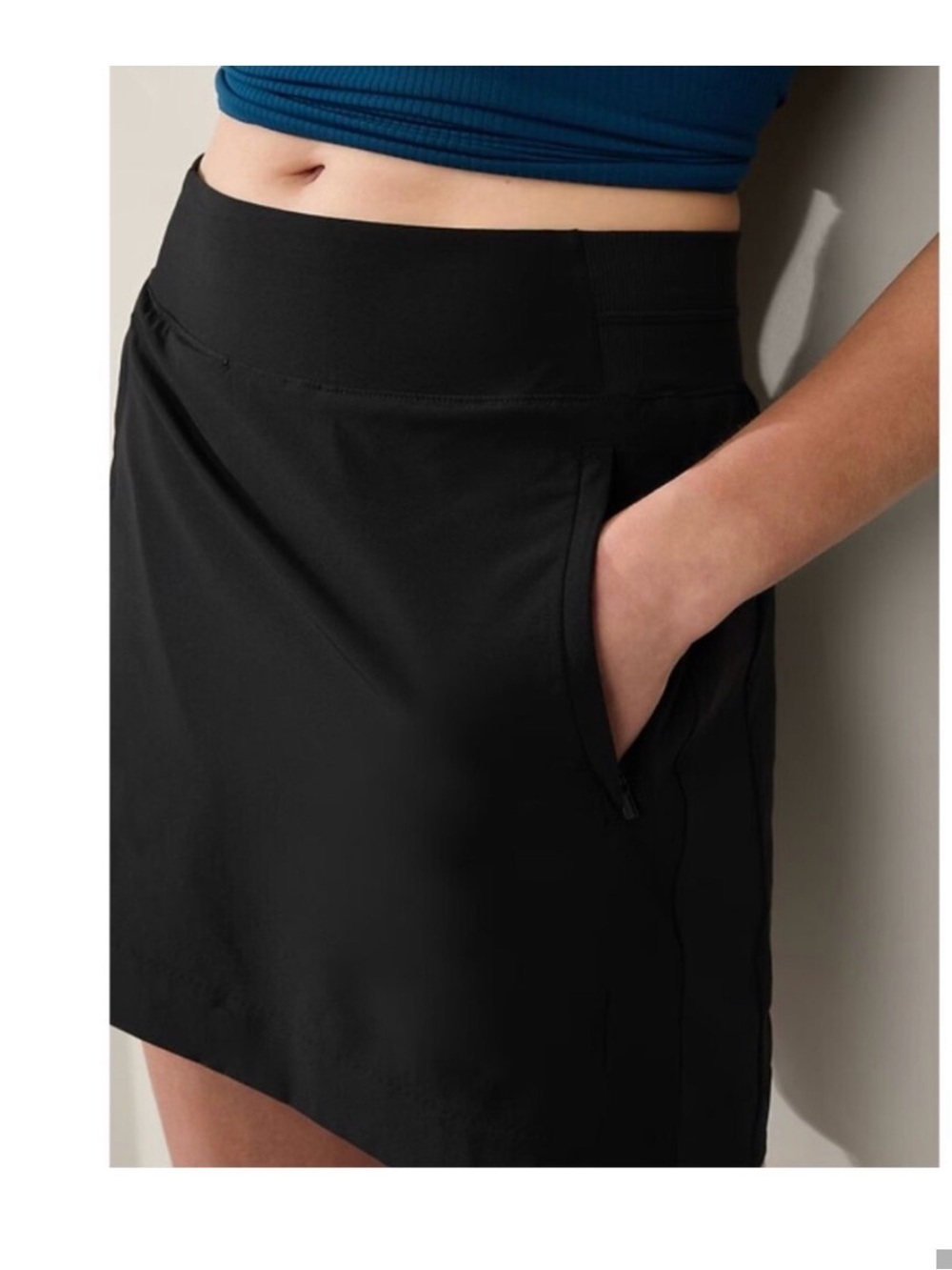 Athleta Black Women's Athletic Skort with Side Pocket Brooklyn 16” NWT size 4T